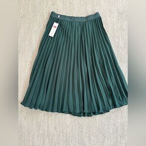 Teal A-Line Pleated Skirt